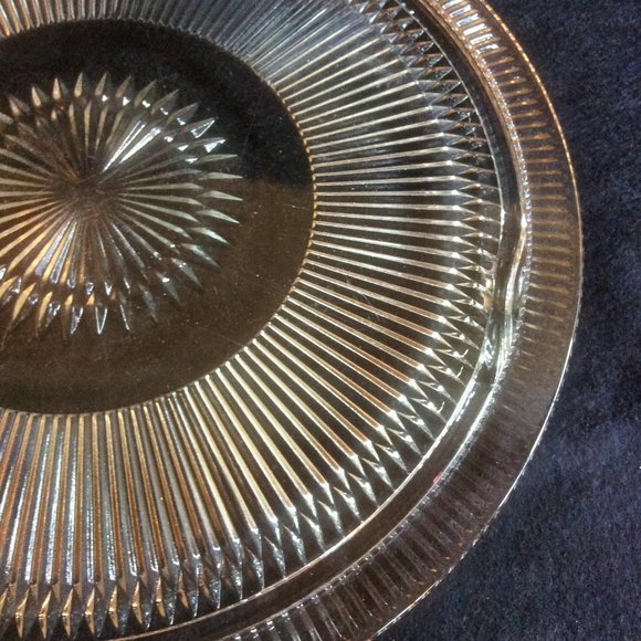 Glass Round Serving Platter with Legs Vtg Cake Stand Elegant Dessert Display - Picture 3 of 5